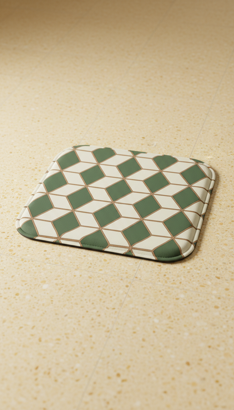 Cooling mat with pine green accents